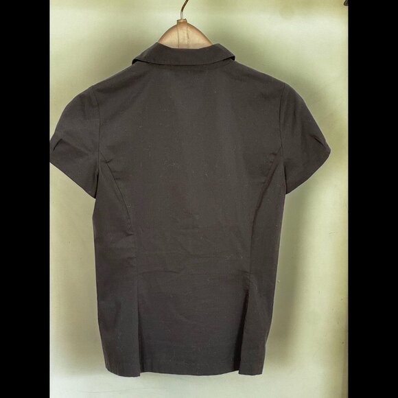 Ann Taylor Loft Petites, Black Button Down Shirt, Size SP (small petite) - Picture 3 of 3